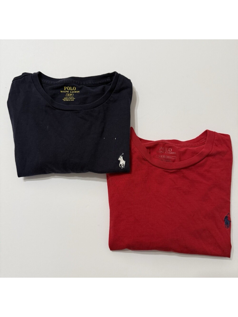 Lot Of 2 Polo Ralph Lauren  Short Sleeve Crew Neck Tee Red blue Men’s Small